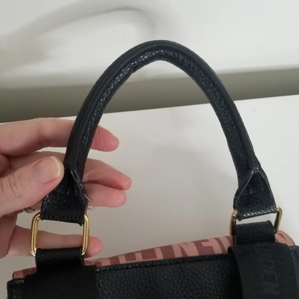Steve Madden Branded Satin Drawstring Backpack Blush Pink